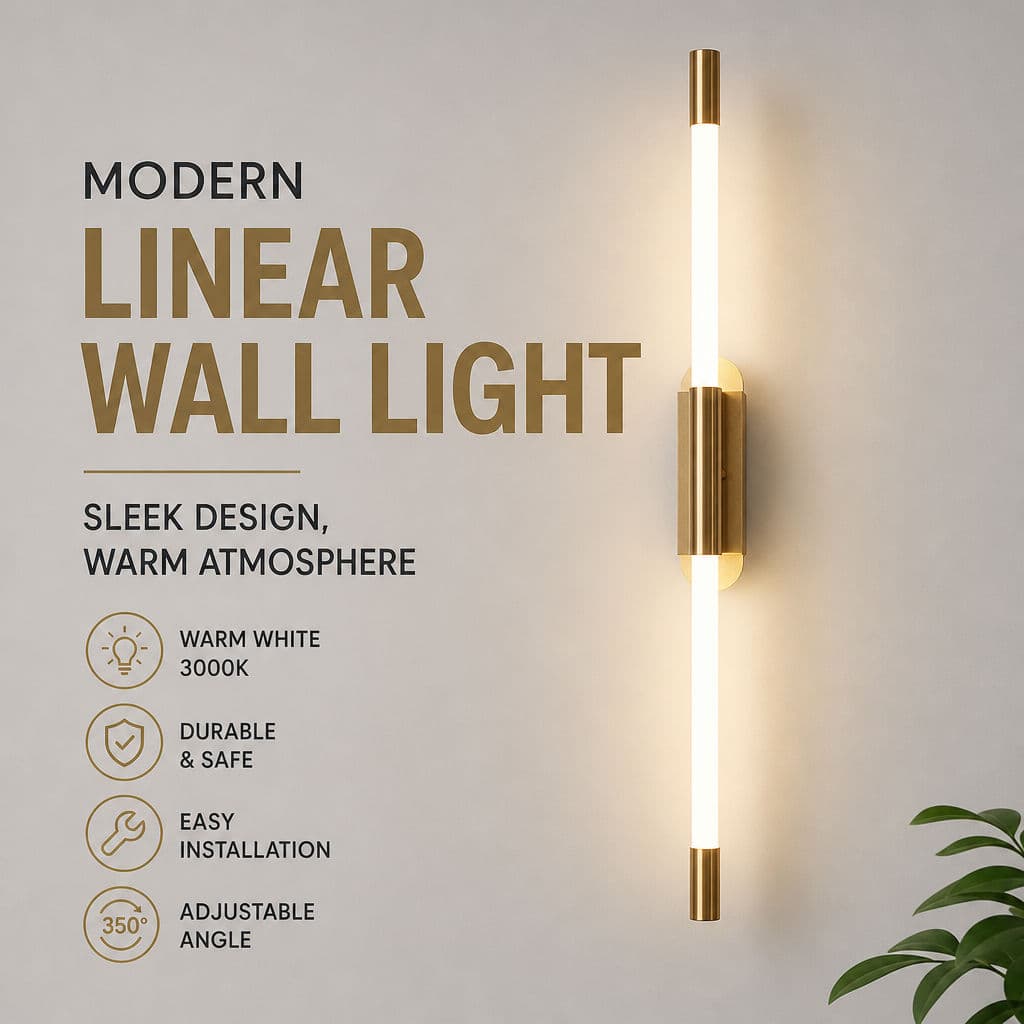 Arandela Linear Moderna 350 ° Lâmpada Acrílica Com Estrutura De Ferro Giratória Para Corredor De Sala De Estar De Quarto