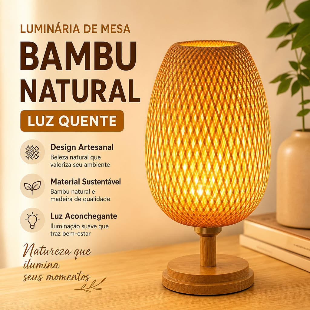 Abajur Bambu Candeeiro De Mesa De Vime Cabeceira Boho Decoração Luminaria De Mesa Vintage Para Quarto, Sala