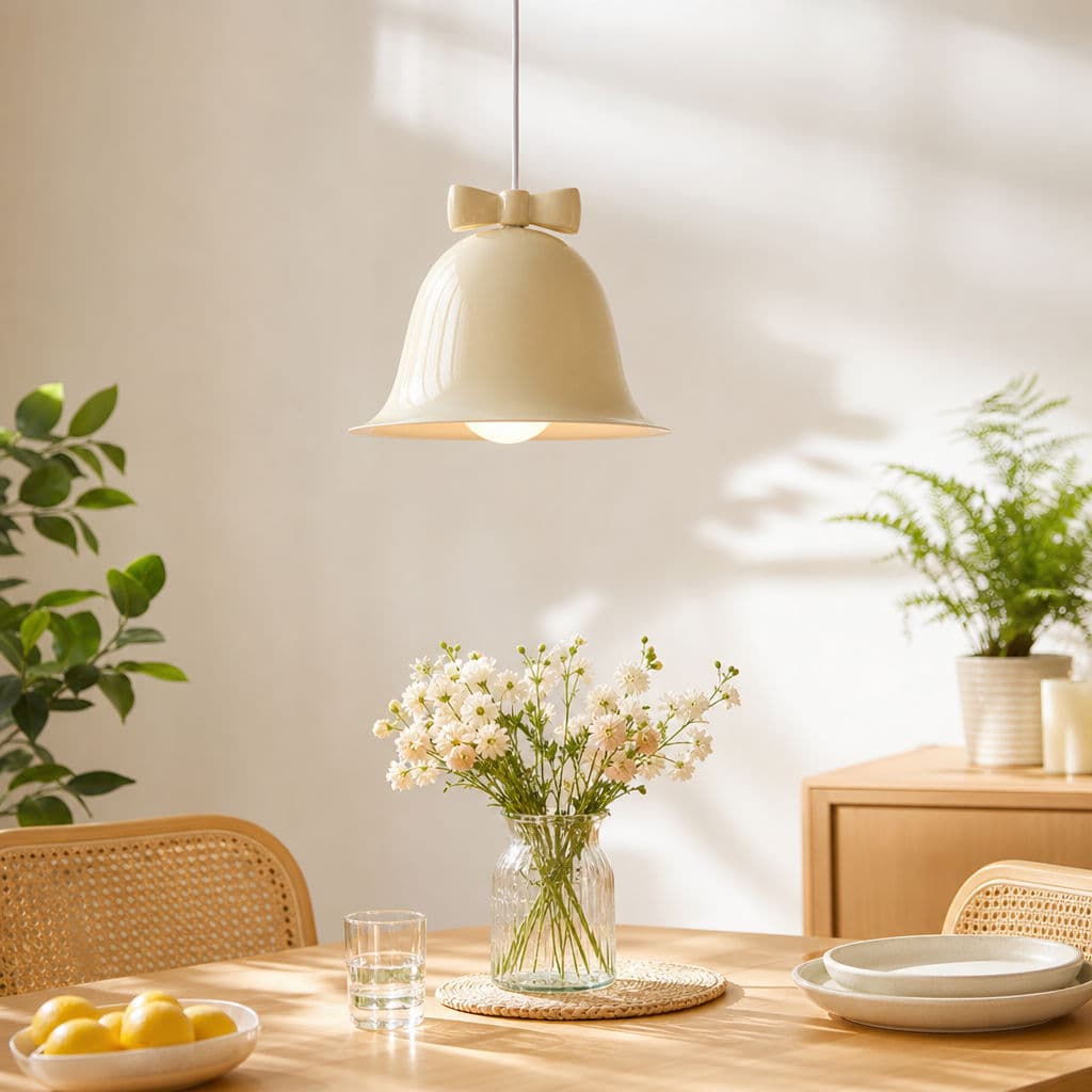 Luminária Pendente Com Laço Cerâmica Brilhante Luminária Para Mesa De Jantar Várias Cores lampu gantung