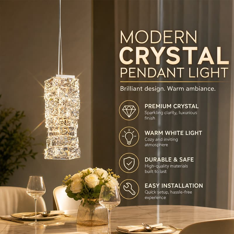 Lustre De Cristal Moderno Pendente De Teto Para Area De Jantar Iluminacao Decorativa Lampu Gantung