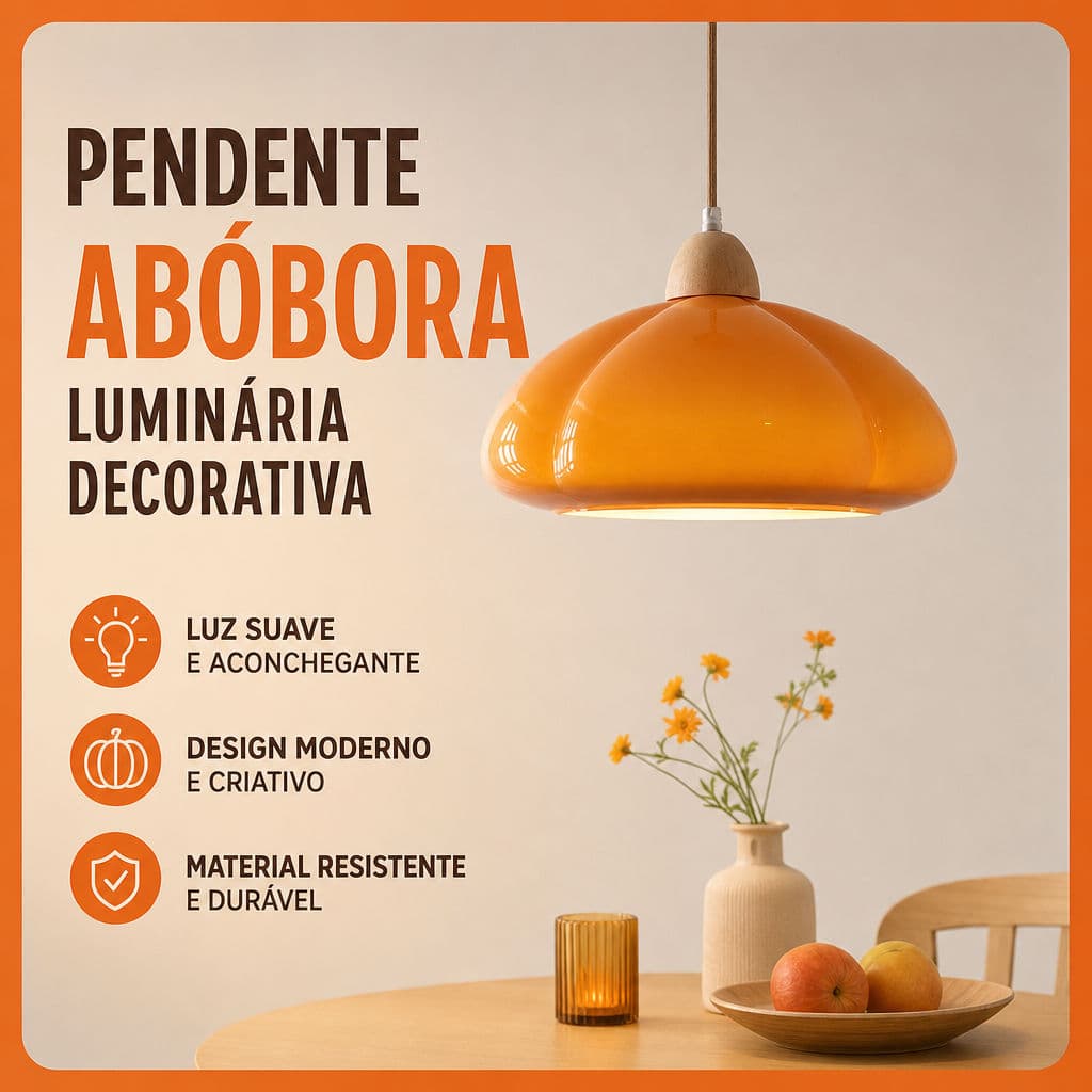 Lâmpada Pendente De Abóbora Moderna Vidro Madeira Decorativa Luz Ajustável Para Sala De Jantar Quarto