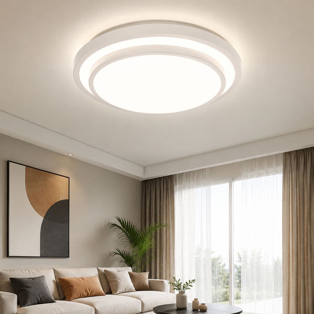 Luminária De Teto Redonda LED 5 Opções De Cor Plafon De Teto Para Sala Quarto Corredor