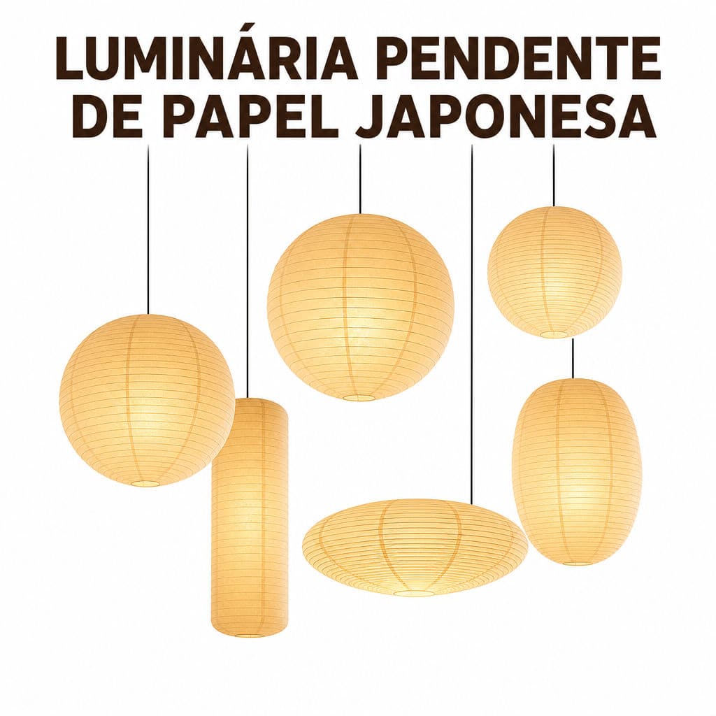Luminária Pendente De Papel Japonês Wabi-Sabi Brilho Macio Luz Suspensa Múltiplas Formas Para Decoração Doméstica