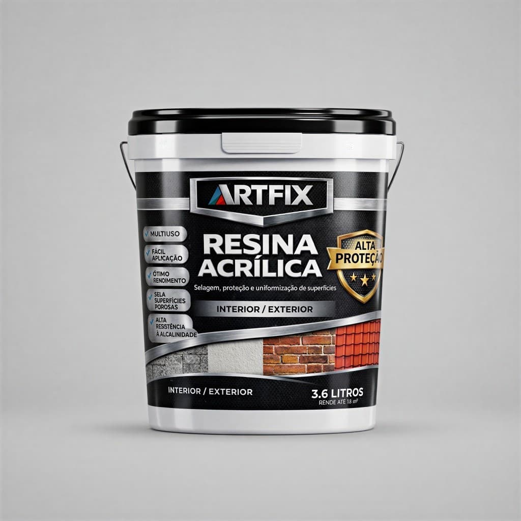 Kit Resina Acrílica 3kg Impermeabilizante Proteção Base Água Telha Piso Pedra Concreto Muro Fachada