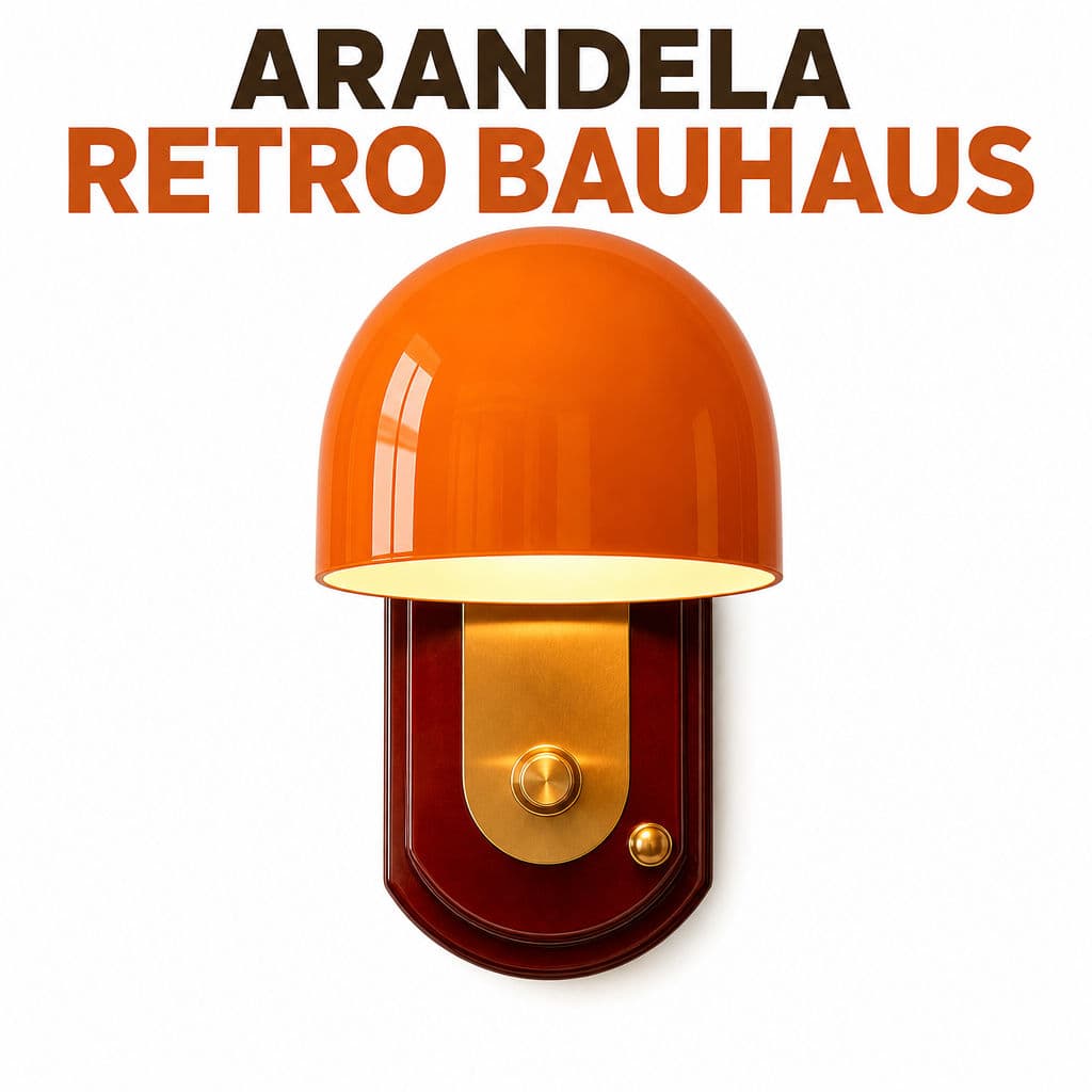 Arandela Retro Bauhaus Lâmpada De Parede Vidro Laranja Luz Quente Para Quarto Entrada