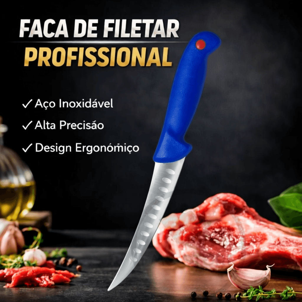 Faca de Churrasco Artesanal Inox Corte Preciso Chef Faca Profissional