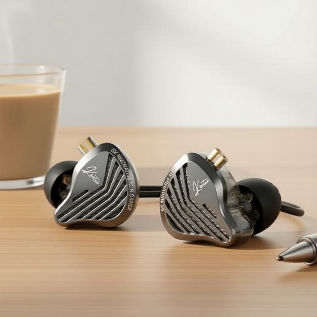 Fones de Ouvido Intra-Auriculares HiFi GK-KUNTEN, Resposta de Frequência Ultra-Larga, Cabo Substituível 2 Pinos