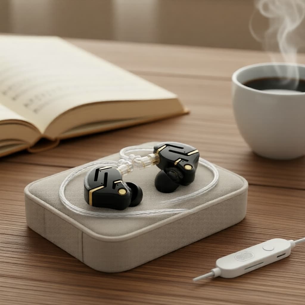 Fones de ouvido intra-auriculares KZ ZS12 PRO 2 5BA 1DD: Fones de ouvido híbridos de 6 drivers, com clareza HiFi e