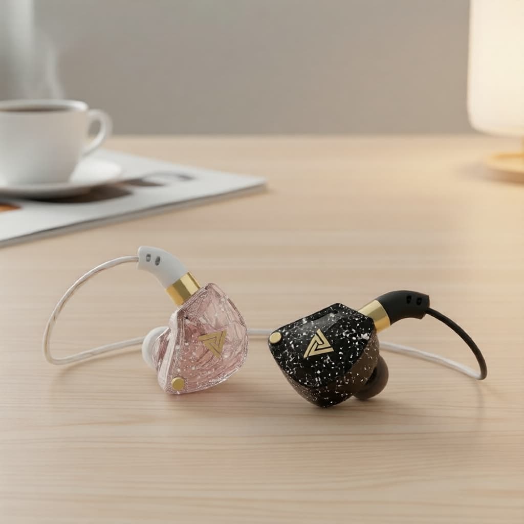 QKZ SK8 Fones de Ouvido Intra-Auriculares com Fio 3,5 mm, HiFi Bass, Drivers Dinâmicos, Monitor Intra-Auricular,