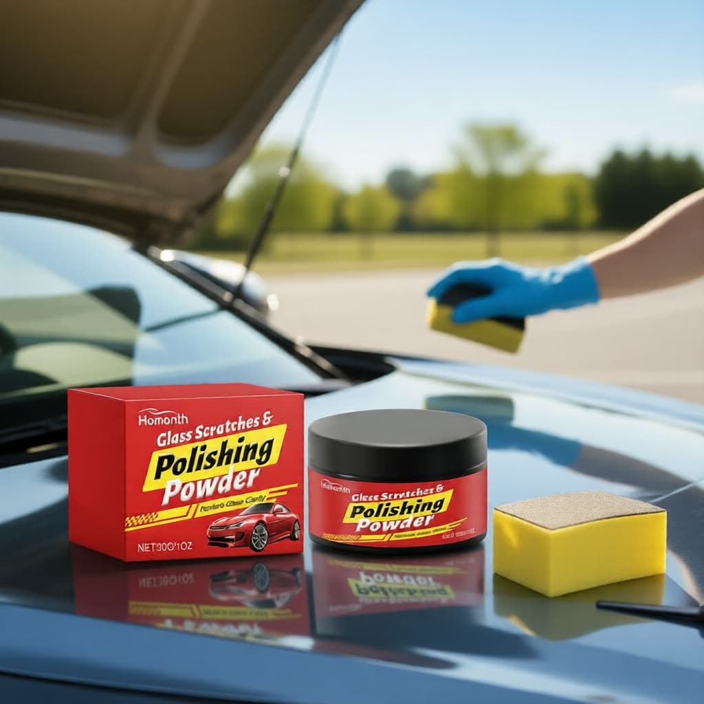 Kit de Polimento para Reparo de Arranhões em Vidros de Carro – Restauração de Clareza e Facilidade de Manutenção