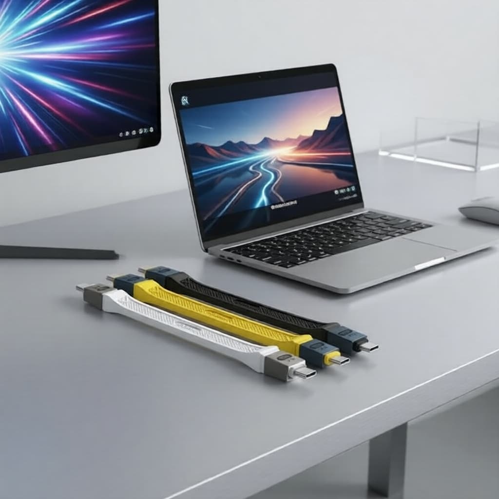 Cabo USB4 Thunderbolt 5, 240W, 8K 60Hz, 80Gbps, USB-C para Type-C Curto, MacBook Pro, Laptop & Power Bank