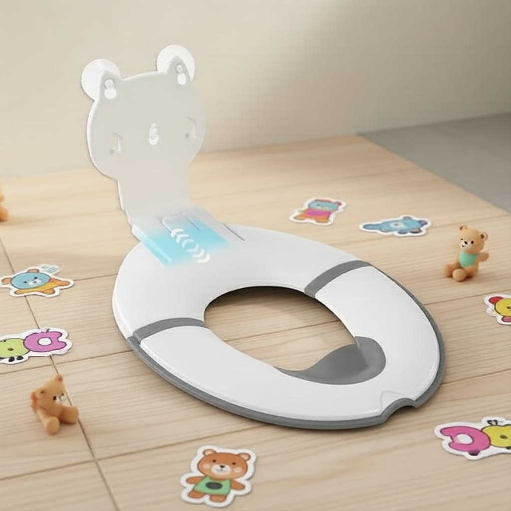 Assento dobrável para vaso sanitário infantil, com ventosa, portátil e à prova de respingos para viagens