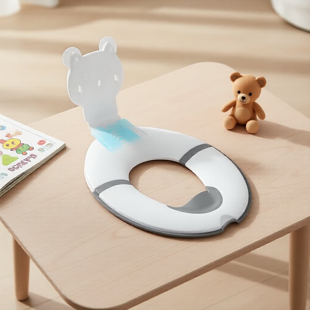 Assento dobrável portátil para vaso sanitário com ventosa, peniquinho à prova de respingos para crianças