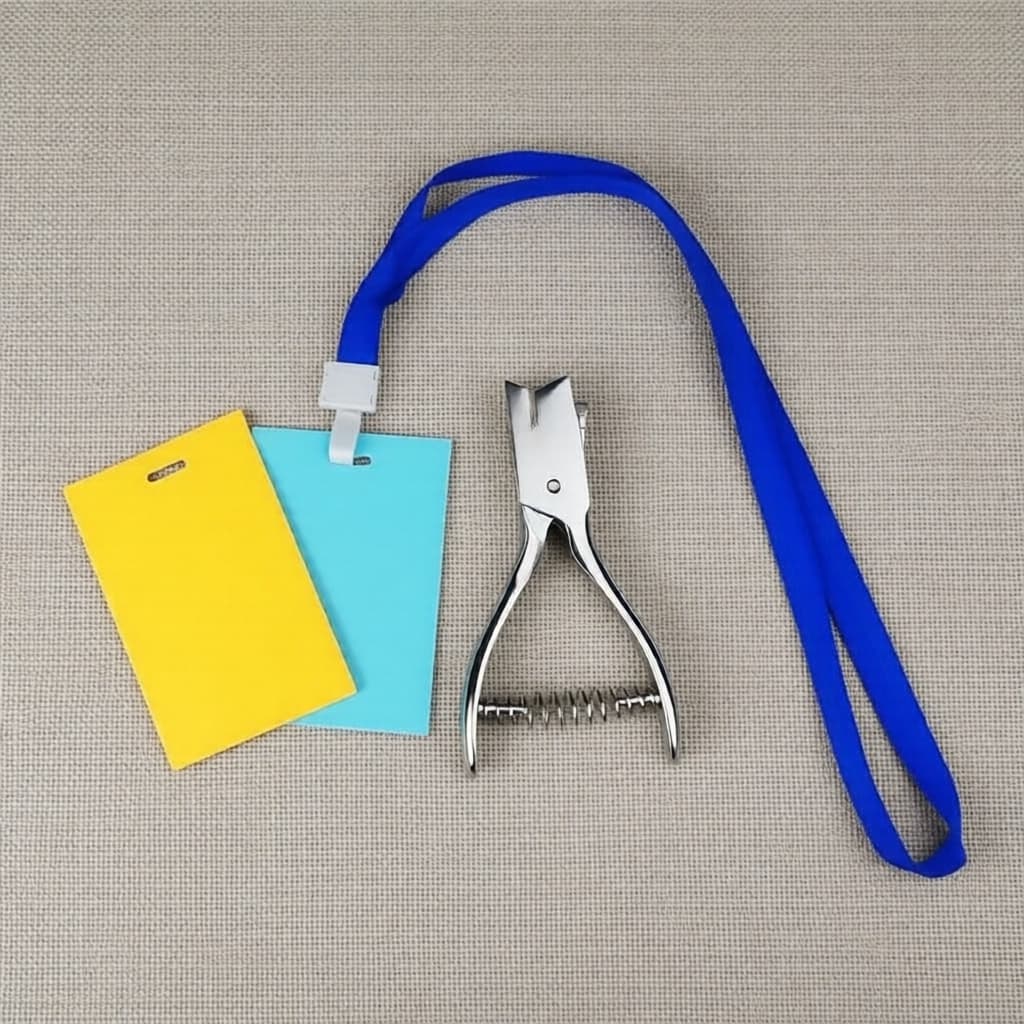 Furador Oval de Papel - Perfurador de Crachás e Planners | Material Escolar e de Escritório Essencial
