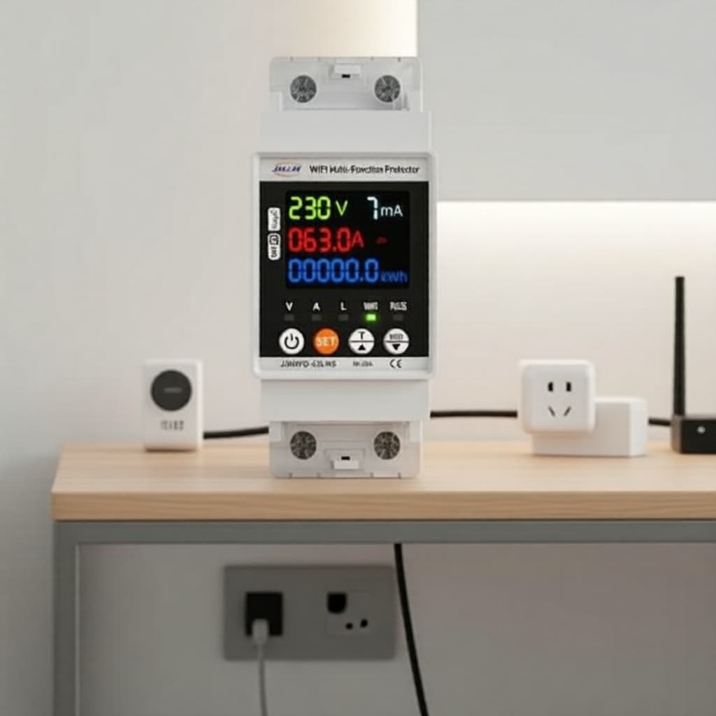 Disjuntor Inteligente Smatrul 63A para Medidor de Energia Tuya, Plugue WiFi e Interruptor de Luz com Timer e Proteção