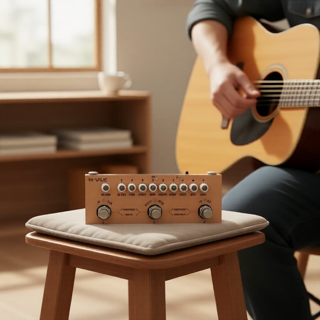 M-VAVE Cube BABY: Efeitos Múltiplos Recarregáveis para Violões Acústicos/Elétricos, Interface de Áudio USB, Conector