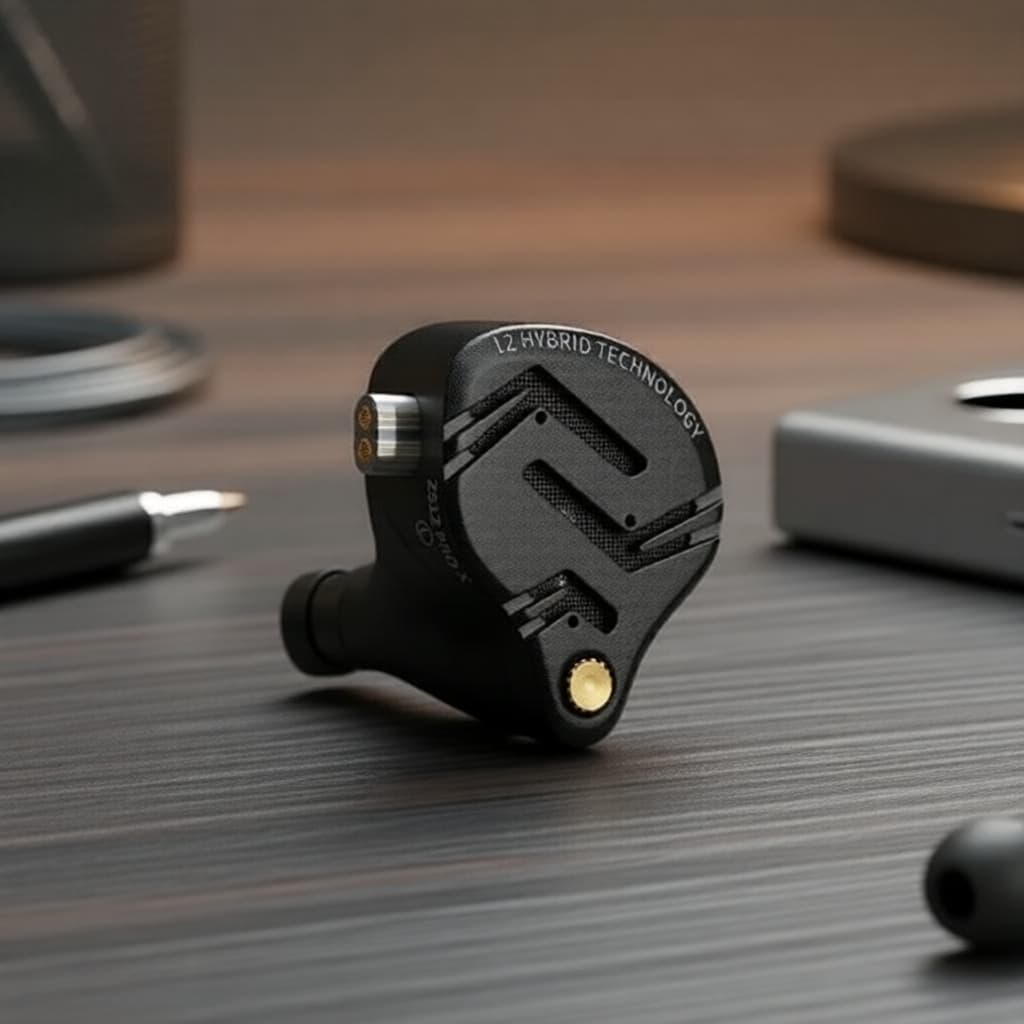 KZ ZS12 PRO X Fones de Ouvido Intra-Auriculares Híbridos 1DD+5BA, Cabo 2 PIN, para Audiófilos