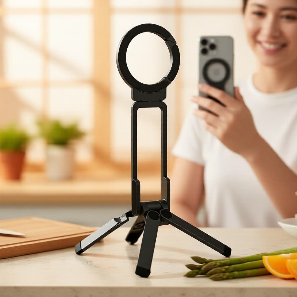 Suporte de Tripé MagLock MA38 com Suporte Magnético para Celular e Bastão de Selfie