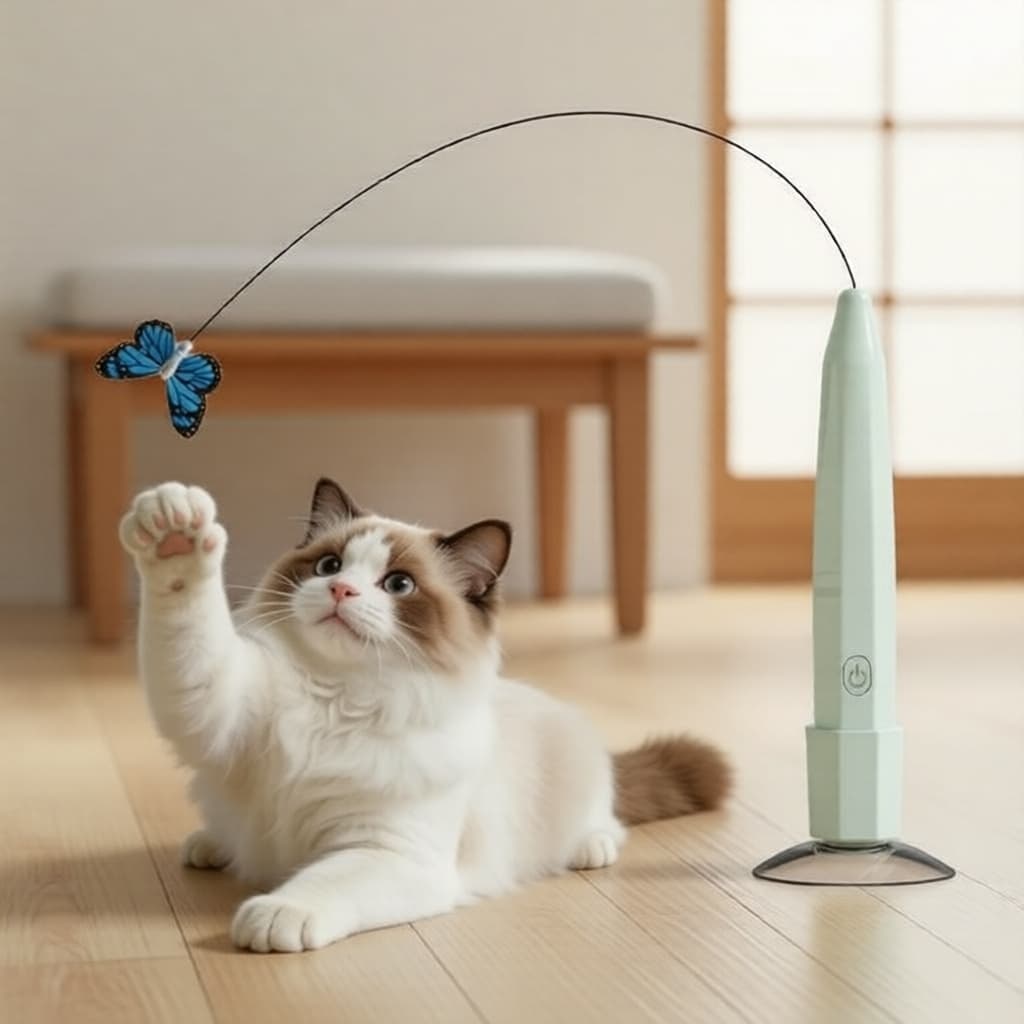Varinha borboleta ventosa recarregável USB brinquedo elétrico para gatos
