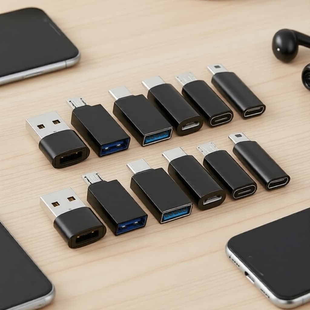 Hub OTG USB-C: Adaptador USB-C para USB-C/USB-A/Mini/Micro para Smartphones, MP3, Laptops