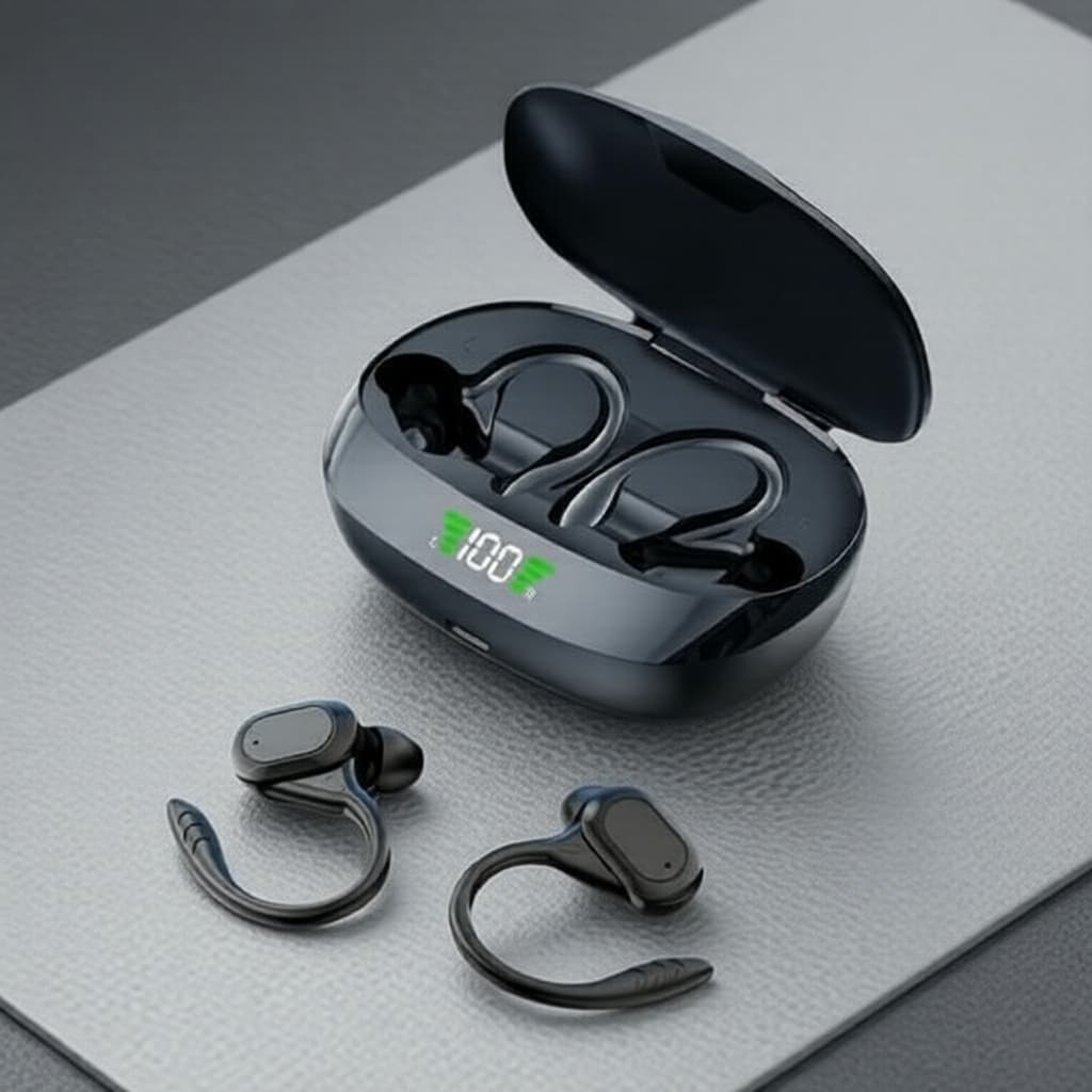 Fones de ouvido esportivos Bluetooth à prova d'água - fones de ouvido sem fio intra-auriculares com microfone e controle