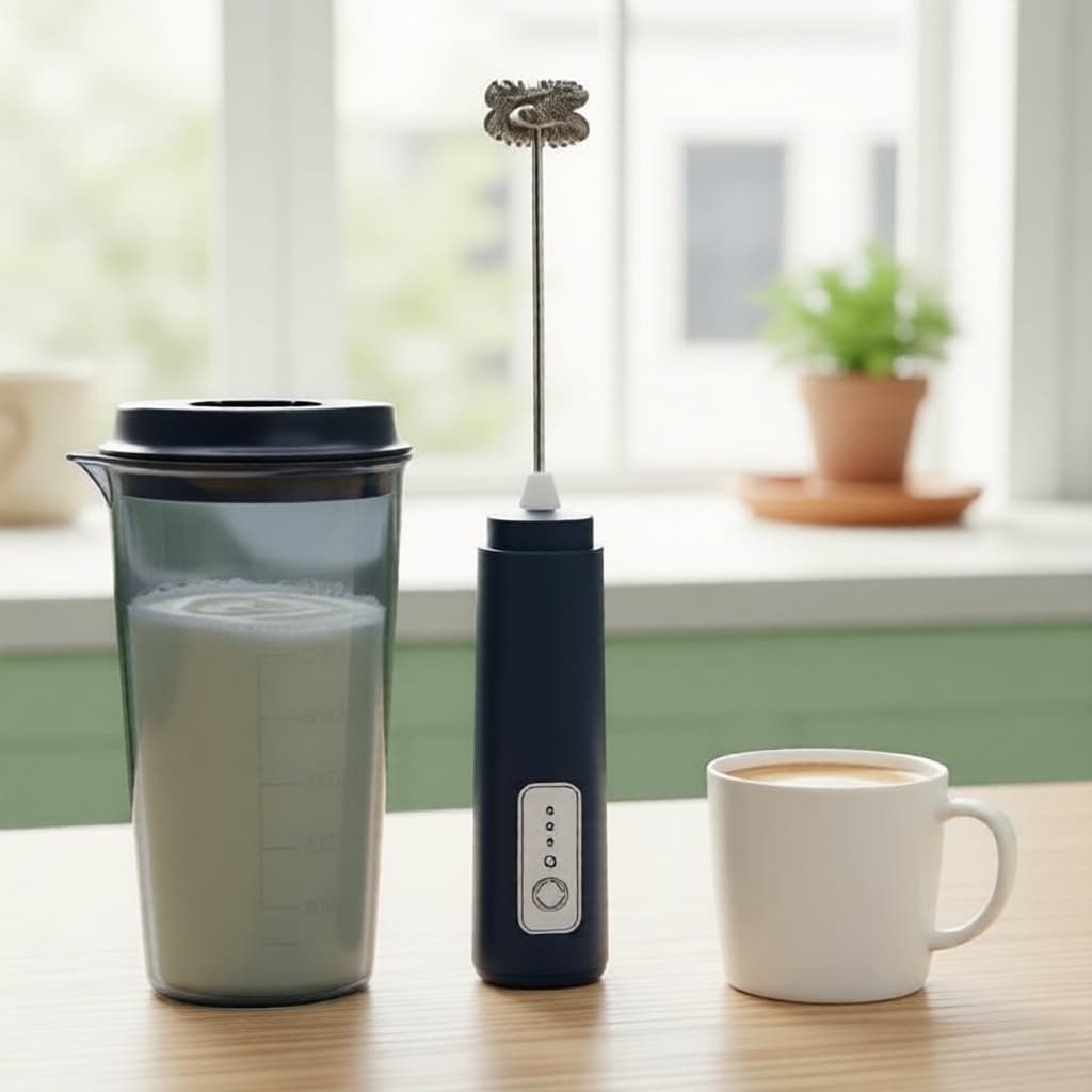 Batedor de Leite com 10oz USB, Copo Misturador Removível, Resistente a Respingos, Fácil de Limpar, Ideal para Latte,