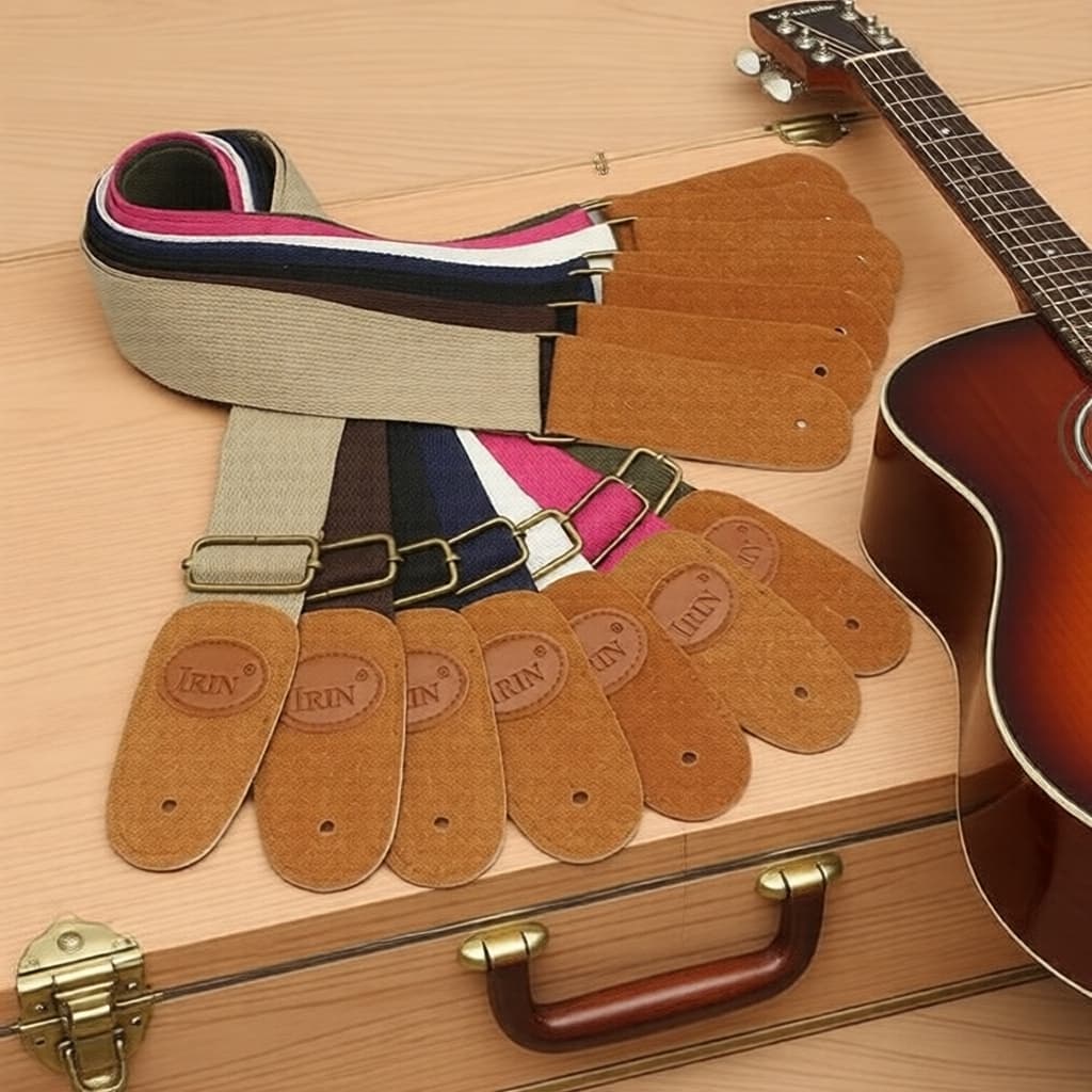 Alça de guitarra multicolorida, cinto ajustável de algodão para baixos/violões acústicos/elétricos - Cordas de guitarra