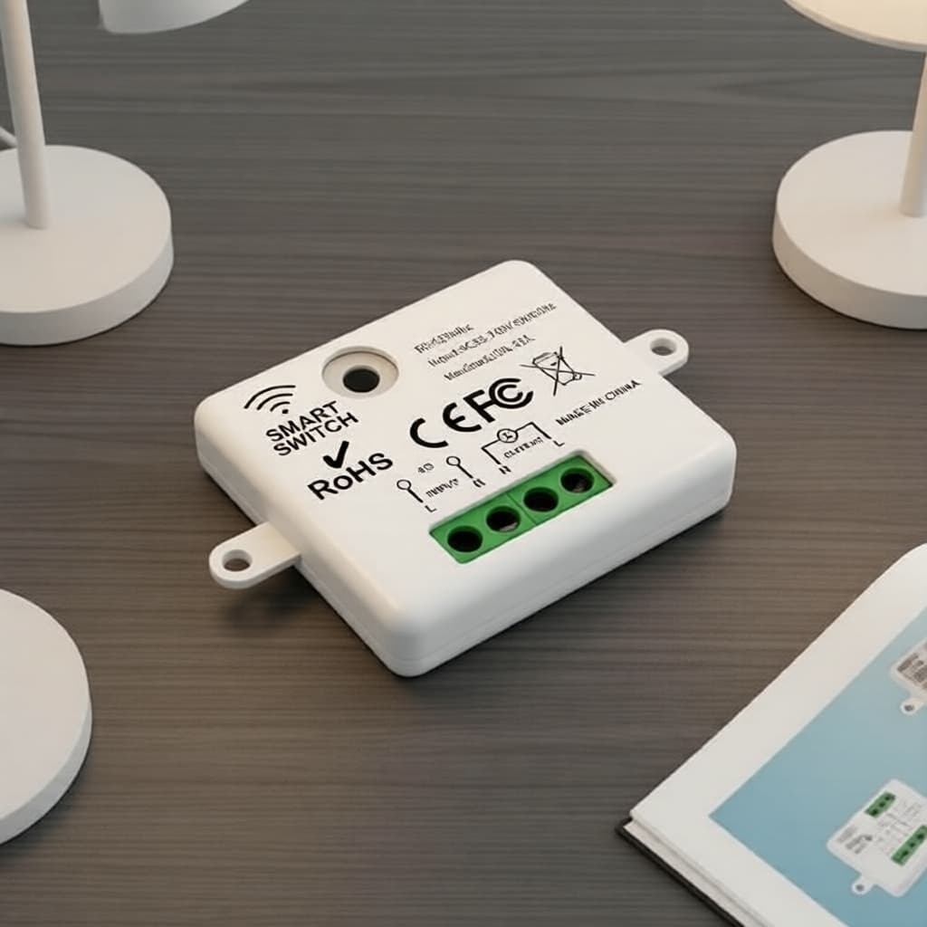 Controle Remoto de Lâmpada Sem Fio RF 433MHz, Receptor de Relé 10A 220V/110V, Mini Painel de Parede Redondo