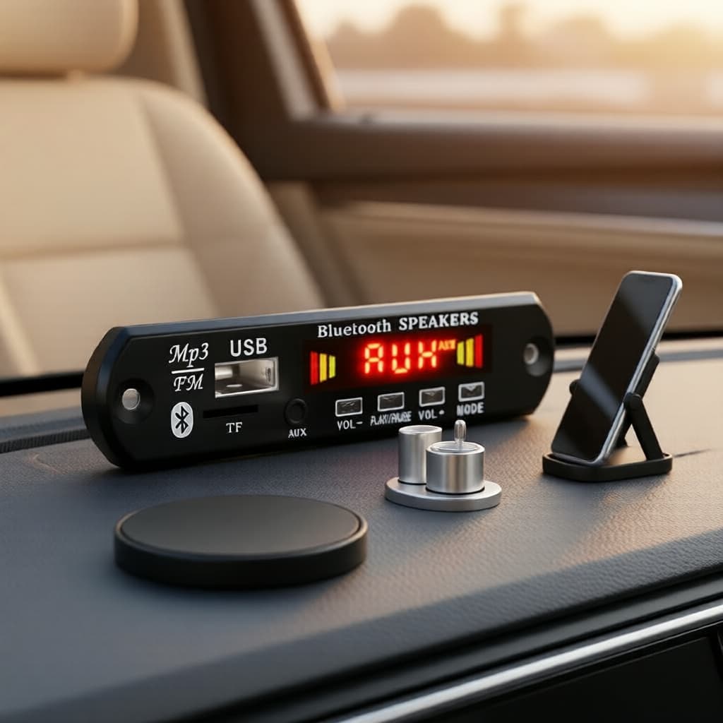 Placa Amplificadora de Carro 80W Hi-Res, Reprodutor Bluetooth BT5.0, Saída de Subwoofer, Módulo de Rádio FM