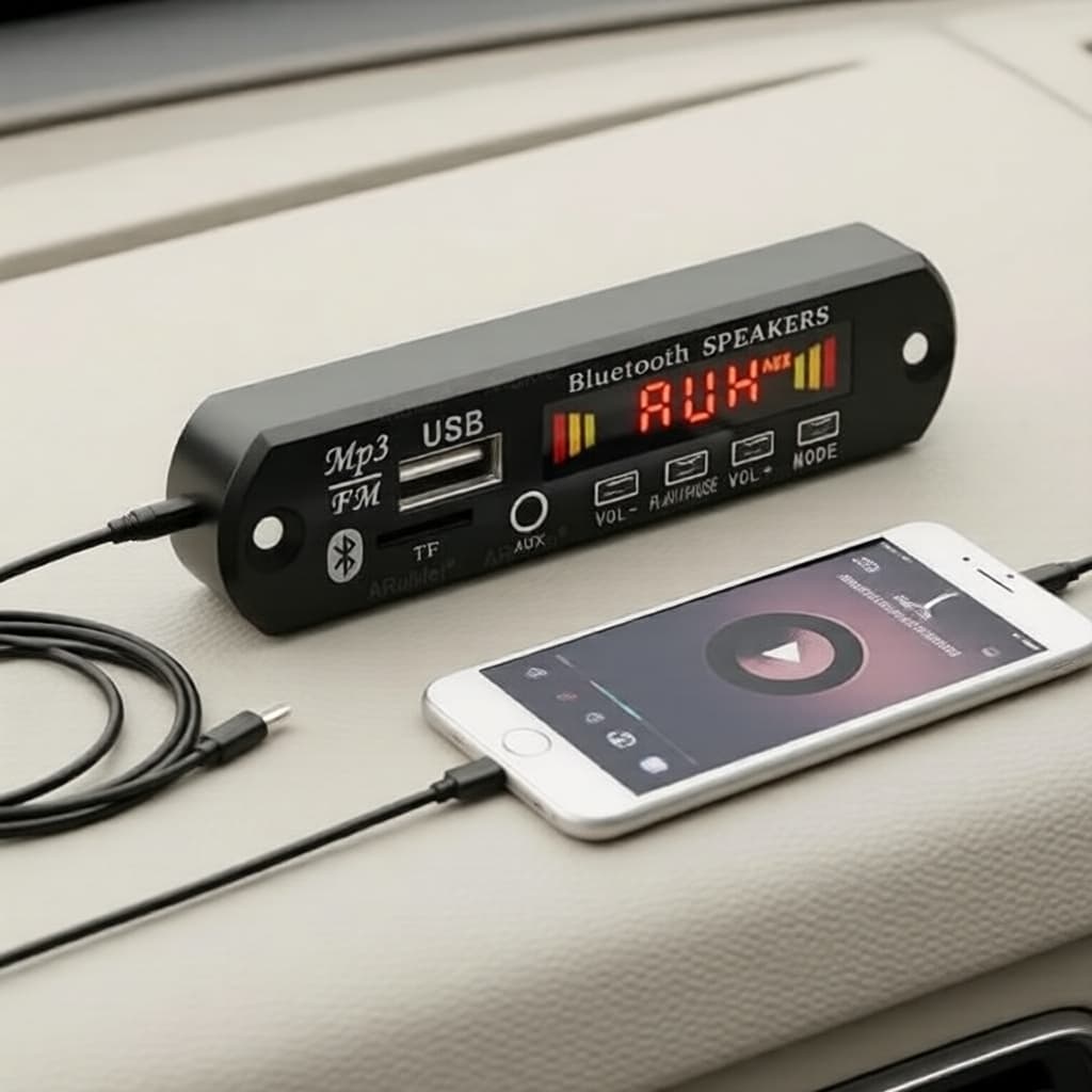 Placa amplificadora de carro BT5.0 80W Hi-Res com subwoofer, rádio FM e reprodutor Bluetooth