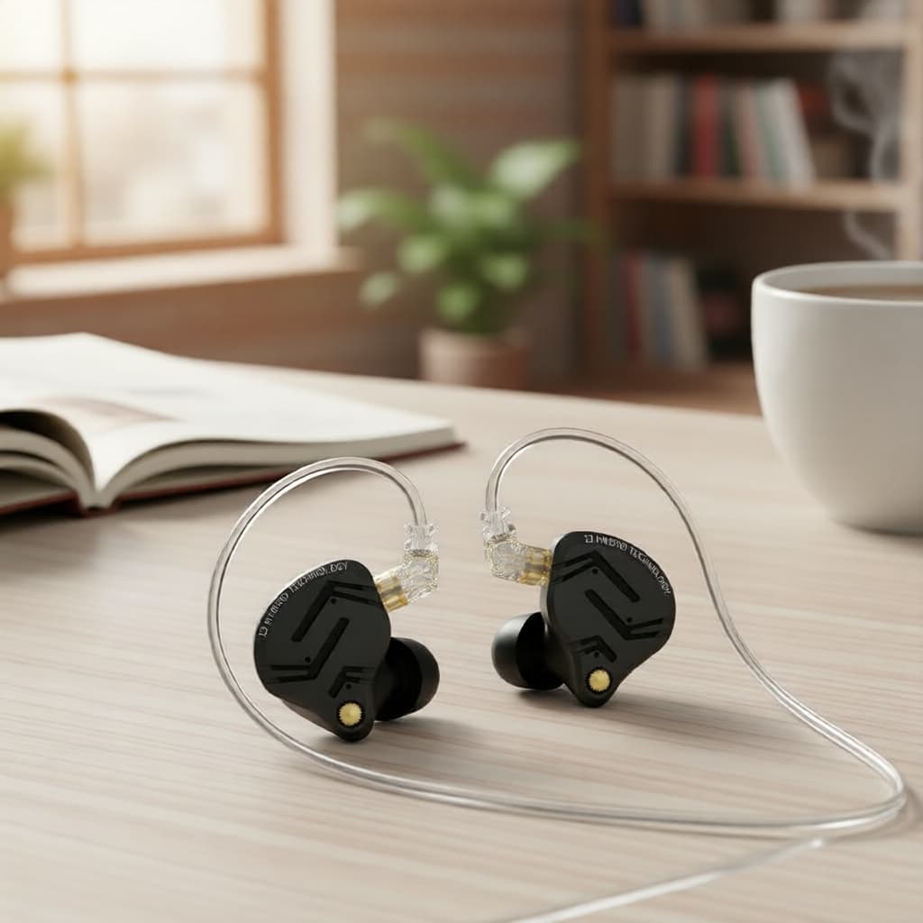 KZ ZS12 PRO X Fones de Ouvido Intra-Auriculares para Jogos Híbridos 1DD 5BA, Fones com Fio com Cabo 2 Pinos para