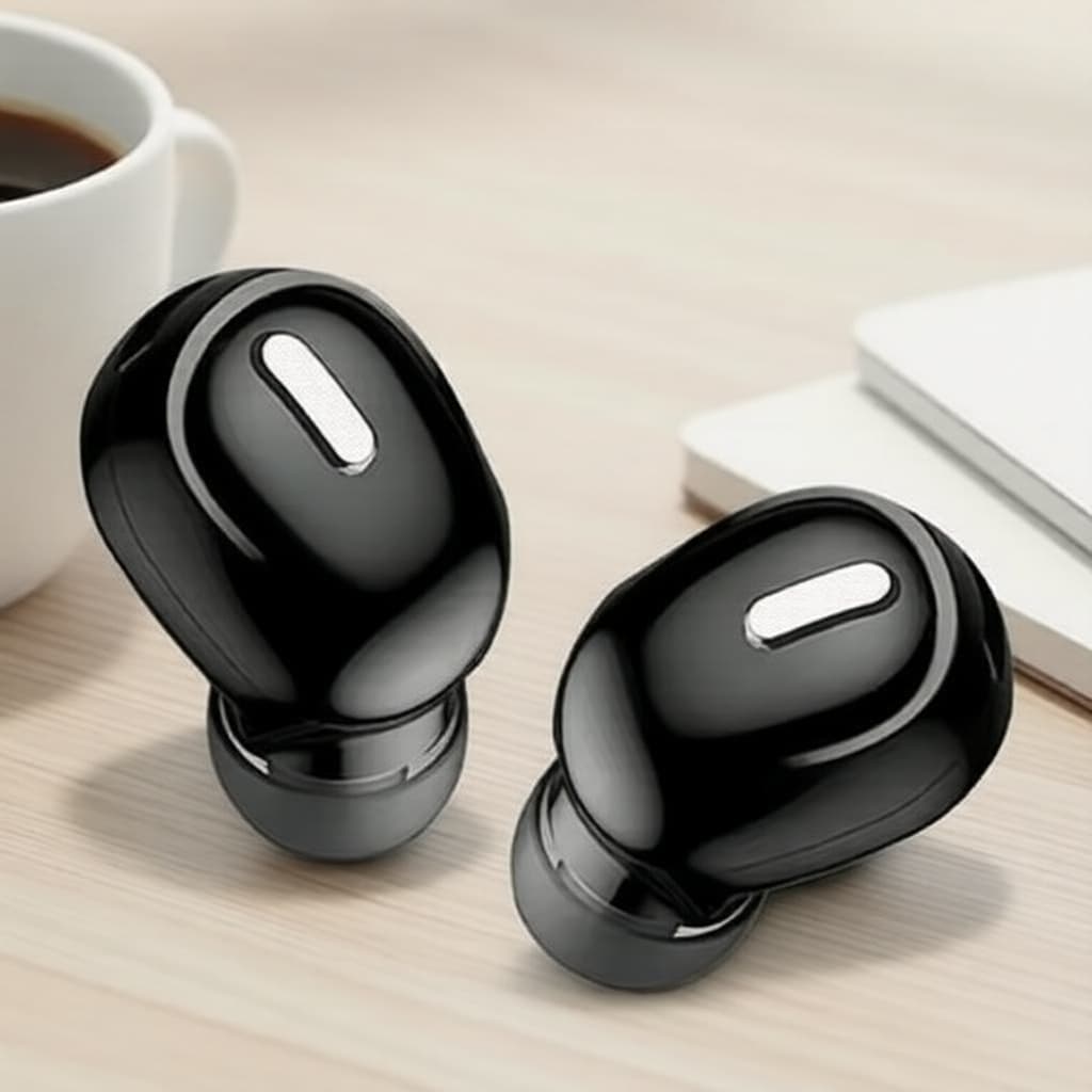 Fones de Ouvido Intra-Auriculares Bluetooth Mini TWS, Cancelamento de Ruído, Esportivos, Microfone Embutido, Sem Fio