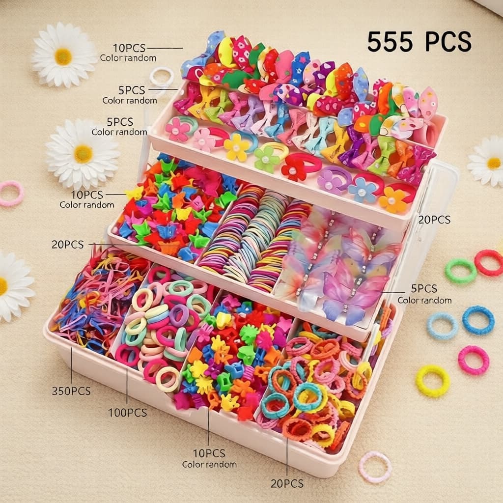 Conjunto de Acessórios de Cabelo Borboleta Colorido: Elásticos, Presilhas e Tiaras para Mulheres e Meninas – Presente