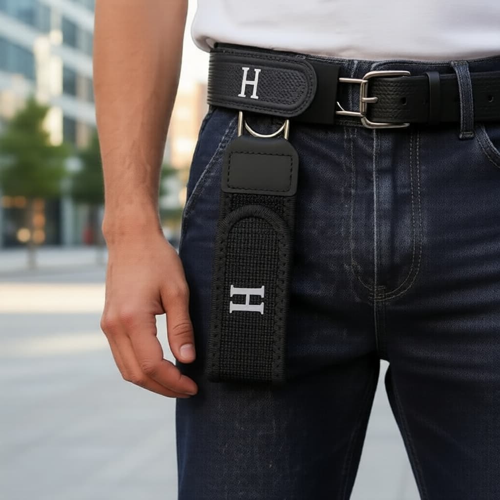 Cinto masculino sem fivela, ajustável, discreto e invisível, ideal para o dia a dia no escritório