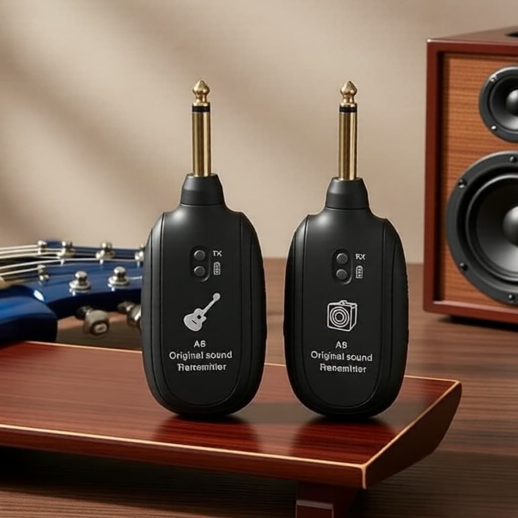 Sistema de Guitarra Sem Fio Miwayer A8 2.4GHz: 24 bits/48 kHz, baixa latência, recarregável para guitarra elétrica e