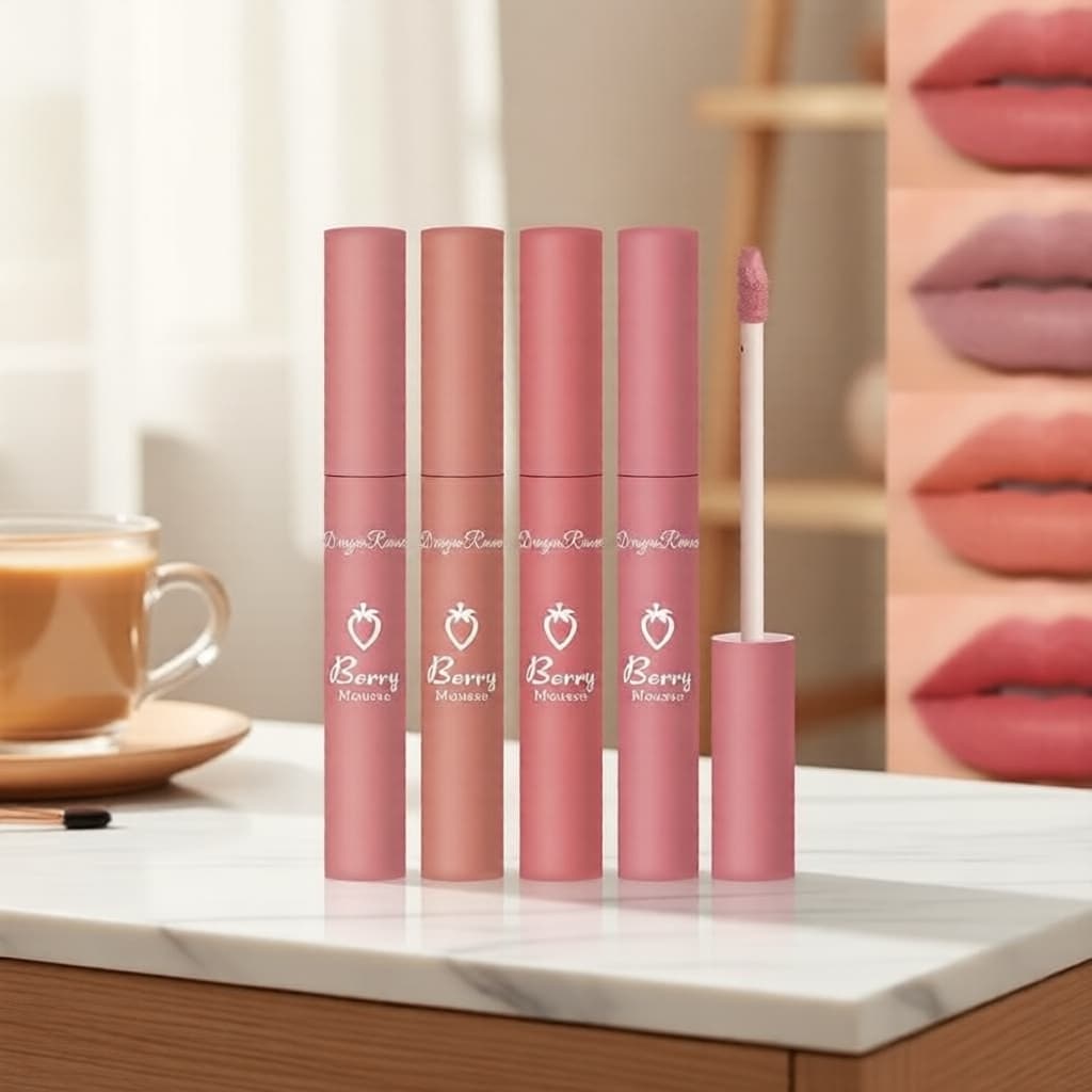 Batom & Brilho Labial Matte Dragon Ranee, à prova d'água, não sai, resistente à transferência