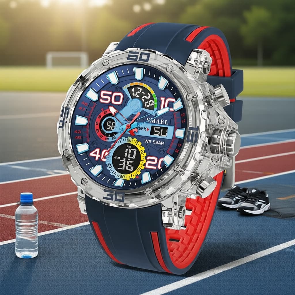 Relógio Esportivo Masculino com LED: à Prova d'Água, Alarme, Cronógrafo Luminoso, Quartzo - Presente Elegante para Ele