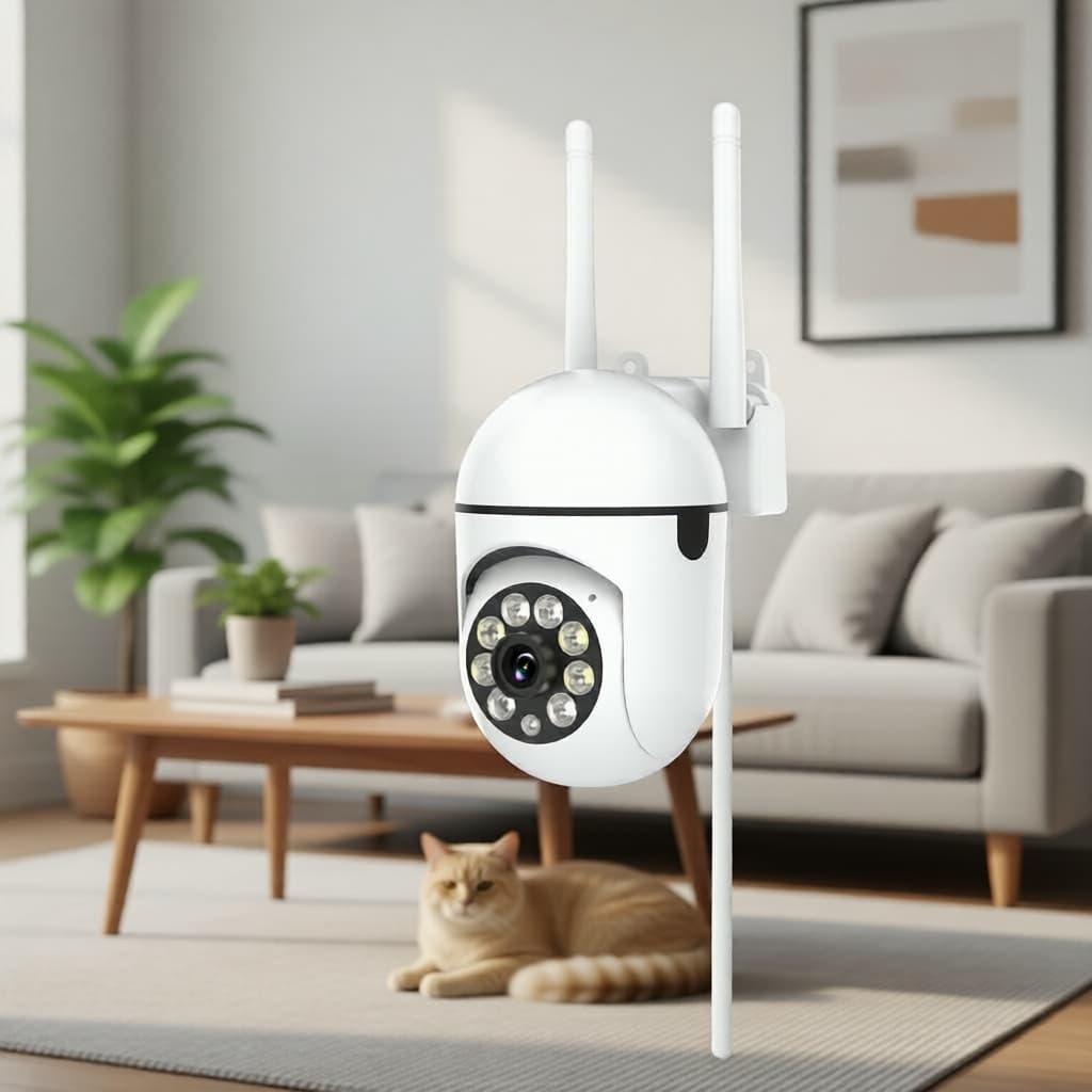 Gravador DVR Câmera De Segurança Doméstica Inteligente Com Aplicativo Móvel Visão Noturna Colorida 360 ° Vista Panorâmic