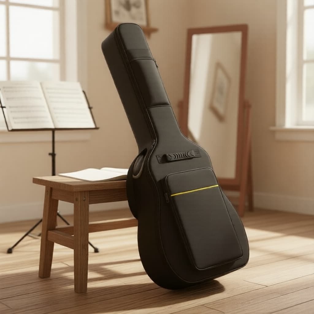 Miwayer Capa acolchoada de 41 polegadas para violão acústico – nylon oxford à prova d'água, alças duplas, preta