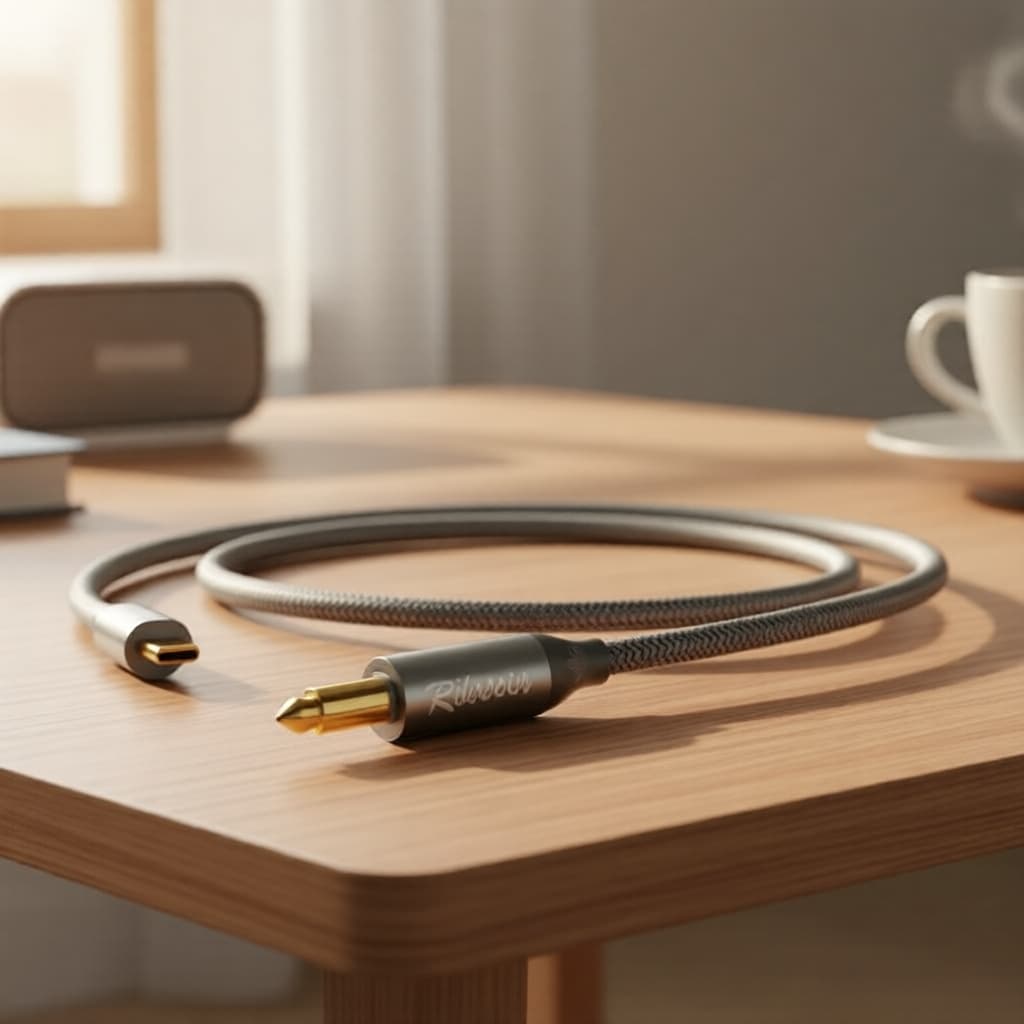 Riksoin Adaptador de áudio USB-C para jack estéreo de 6,35 mm para amplificadores, alto-falantes, guitarras