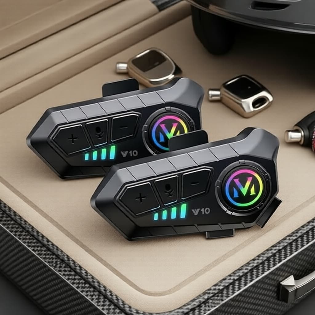 Y10 Capacete Bluetooth Intercom 300M, Intercomunicador Sem Fio 2000mAh, Walkie Talkie para Moto com Microfone