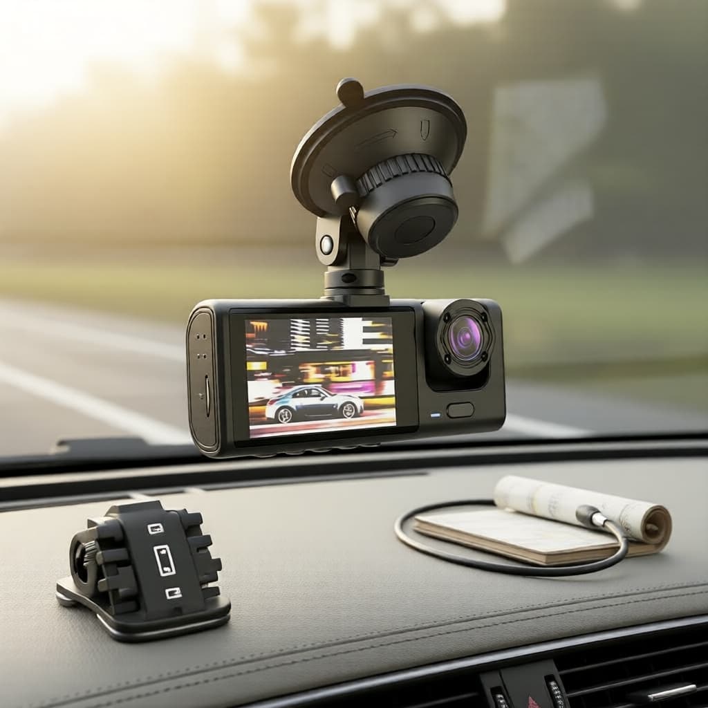 Câmera Veicular Dupla 1080p, Visão Frontal e Interna, DVR Automotivo