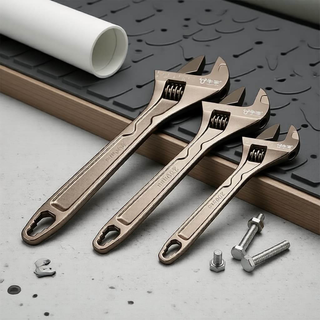 Chave Ajustável 4 em 1 One Piece, Grifo de Aço Carbono Multifuncional com Mandíbula Larga para Canos e Reparo