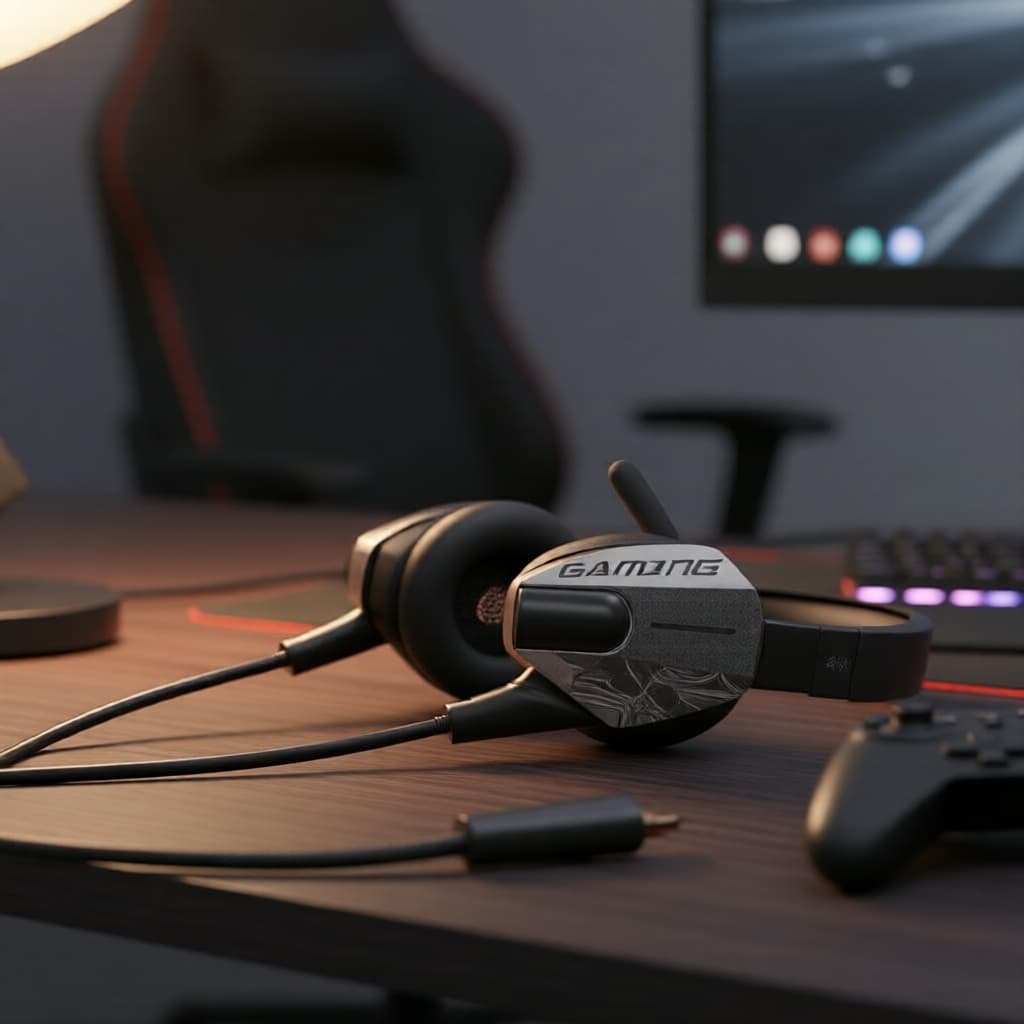 SPRISE G68 RGB Fones de Ouvido Gamer, Estéreo com Fio HiFi, Intra-Auricular com Microfone Removível, Fones com