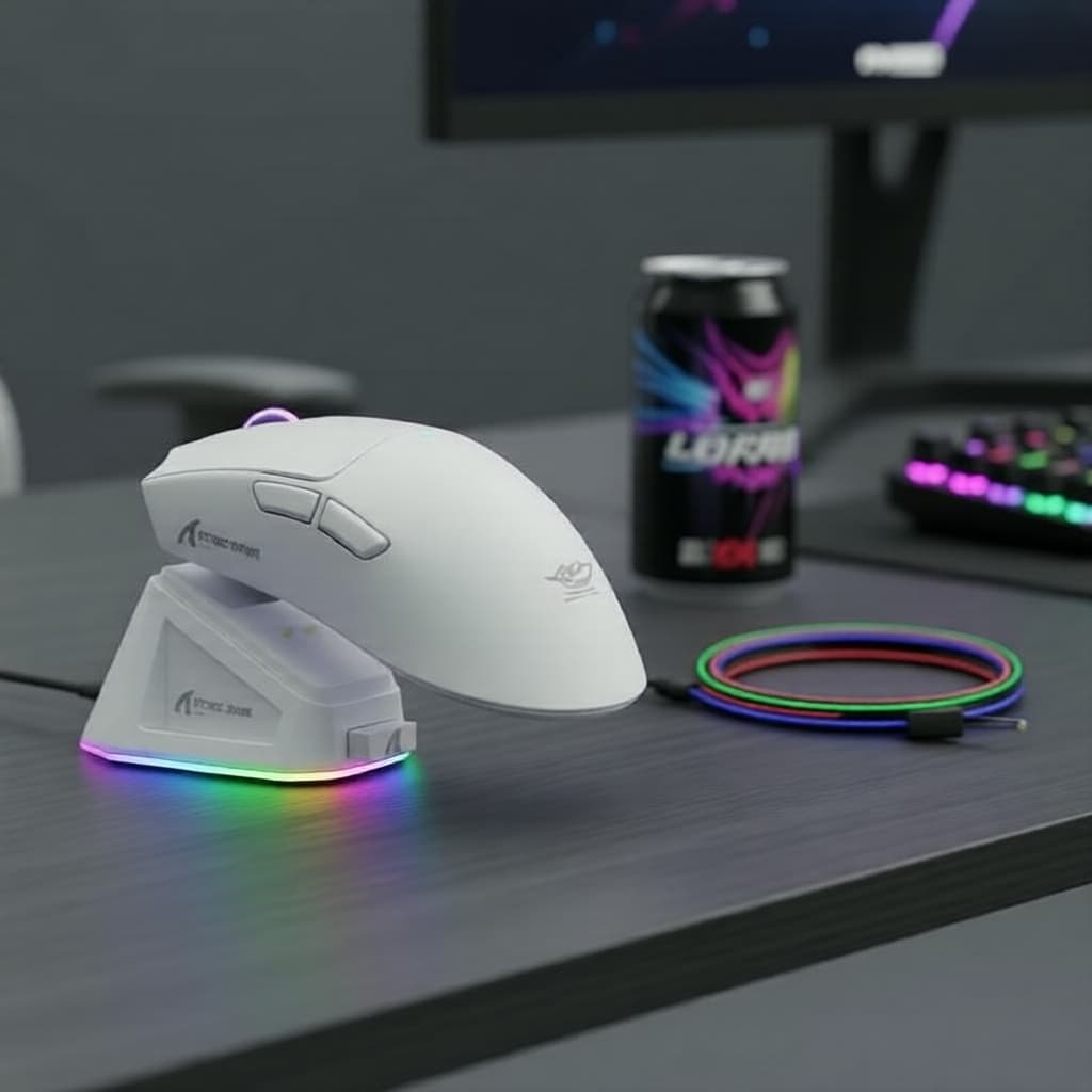 Mouse com Fio/Sem Fio ATTACK SHARK X11 com Dock de Carregamento, sensor PixArt PAW3311, para jogos, conexões BT/2,4G/com