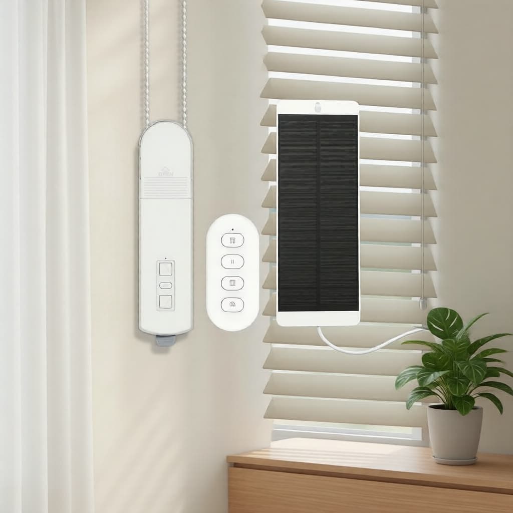 Motor de Cortina Elétrica Inteligente, Sistema de Interruptor de Cortina de Contas com Painel Solar, Compatível com