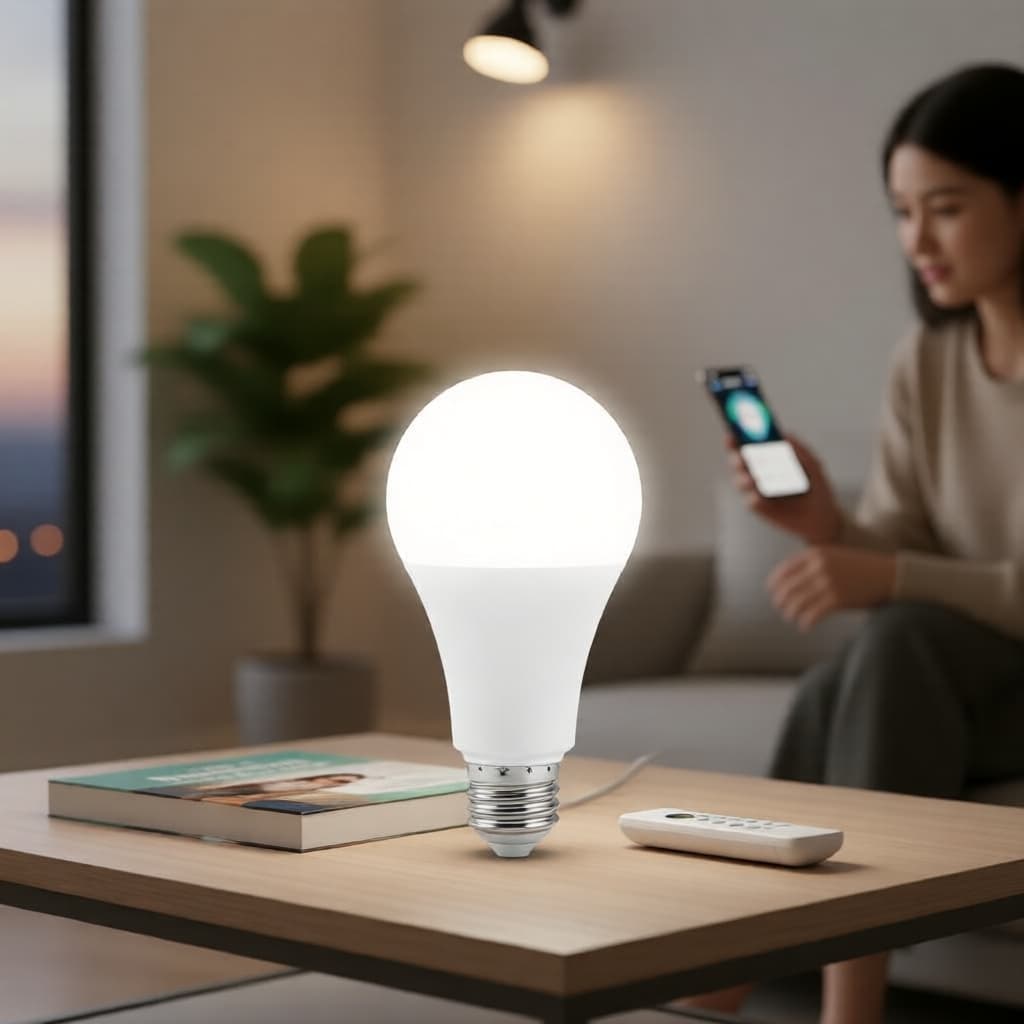 Lâmpada LED Inteligente 12W com Sensor de Movimento para Iluminação Automática e Segura em Casa