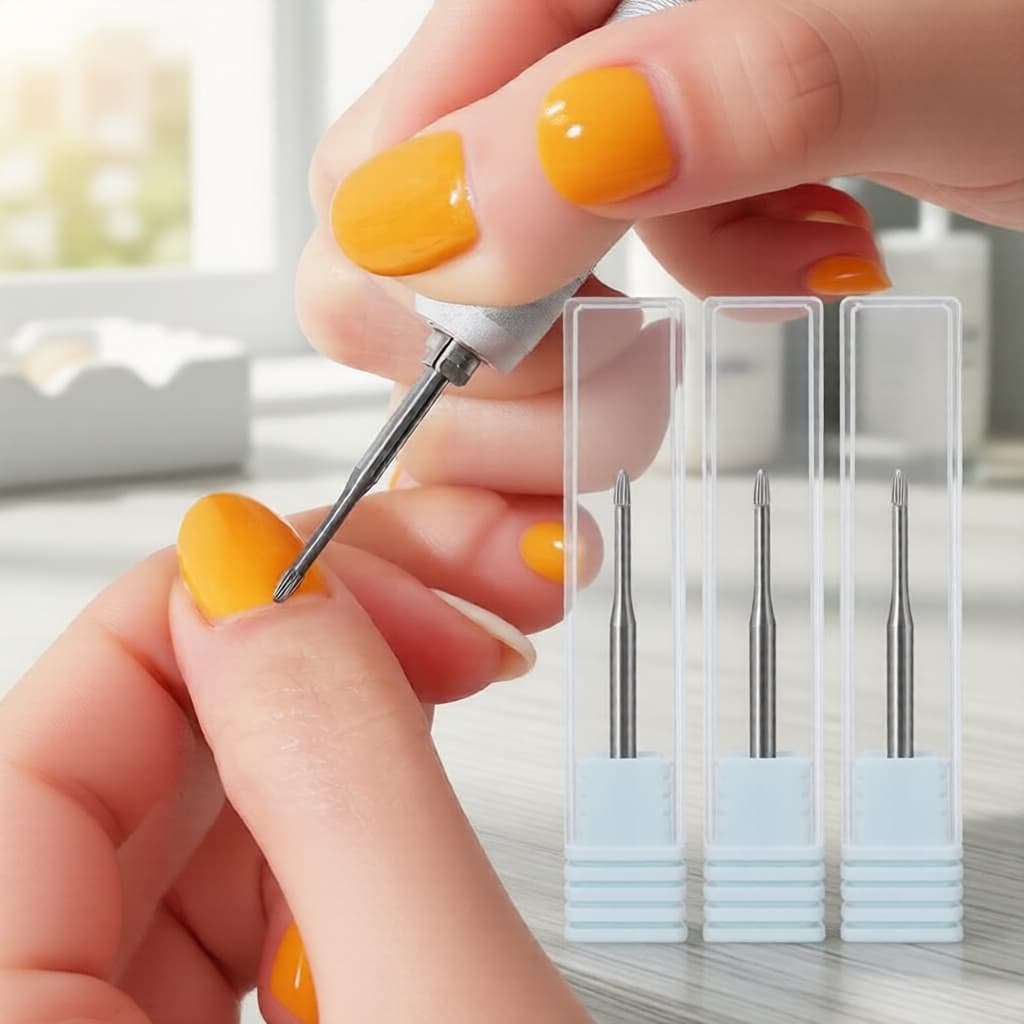 Kit de Manicure: 2-3 brocas de tungstênio pequenas e redondas para unhas, burrs para cutícula, preparação para manicure