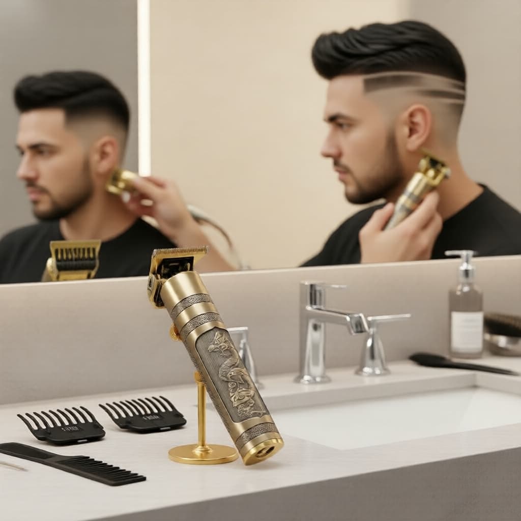 Máquina de Cortar Cabelo Sem Fio Profissional, Aparador de Barba Recarregável por USB, Máquina de Barbear