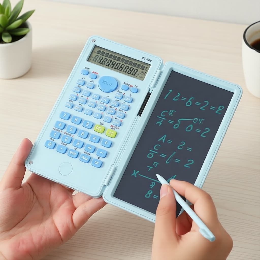 Calculadora Científica DS-869 com Tablet de Escrita em LCD, Visor de 2 Linhas, Calculadora de Engenharia Multifuncional